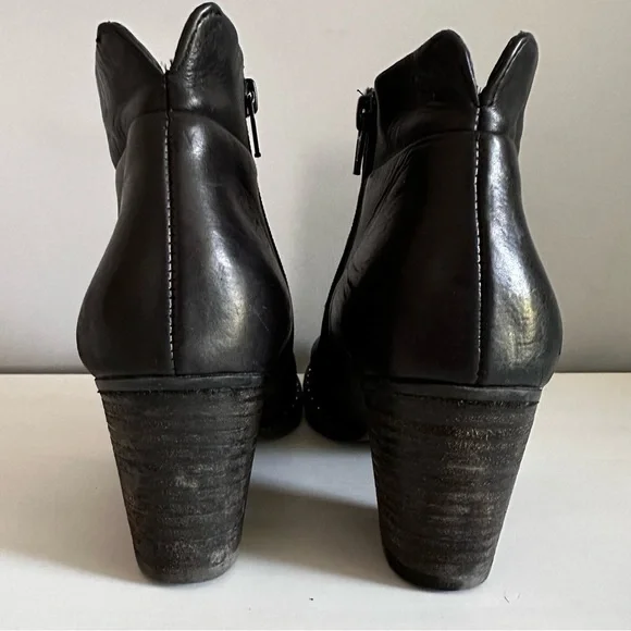 PAUL GREEN Black Leather Ankle Boots Size 7 Buttery Soft Leather EUC side zipper - Picture 4 of 12